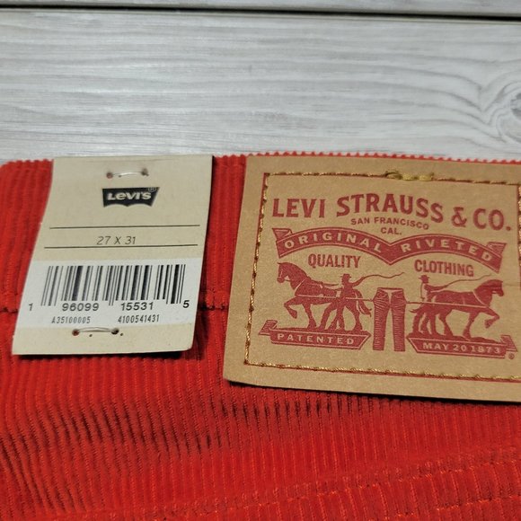 Levis 94’ Baggy Mid Rise Sz 24 - 34 Straight Leg Corduroy Dad Jeans Blood Orange - Picture 8 of 12